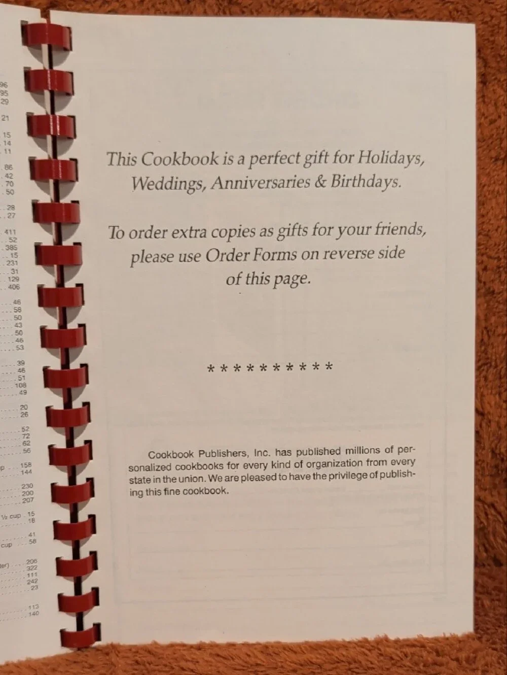 Flanders Family Favorites Recipe/Notebook - Cream Cover with Red Spiral
